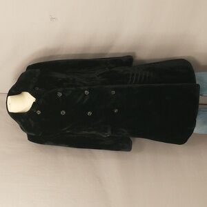 Lush Vintage Jet Black Faux Fur Car Coat Borgana High Quality See Measurements